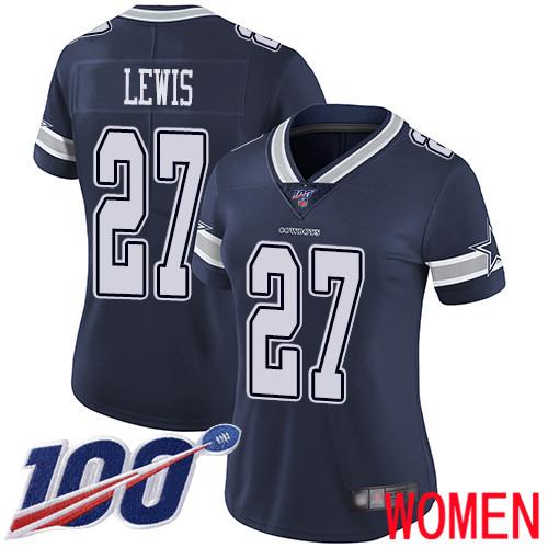 Women Dallas Cowboys Limited Navy Blue Jourdan Lewis Home #27 100th Season Vapor Untouchable NFL Jersey